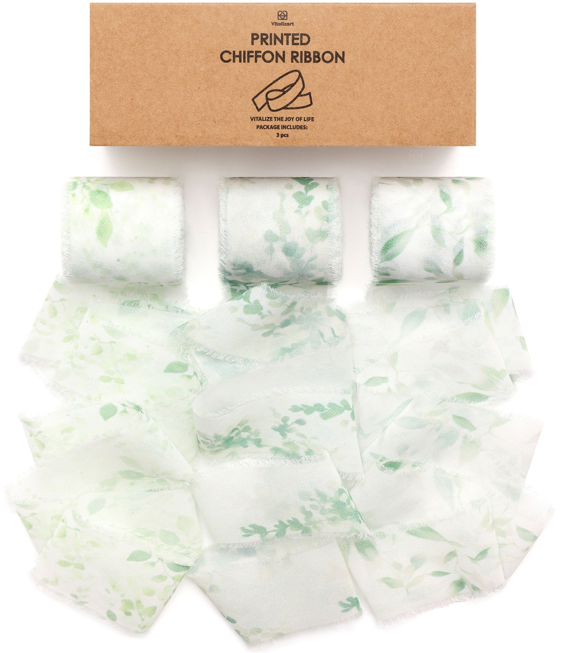 Printed Frayed Ribbon 1 1/2" x 21 Yd (Pattern3) - Vitalizart