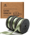 Double Faced Satin Ribbon 3/8" x 21 Yd (Dusty Green) - Vitalizart