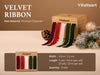 Vitalizart Velvet Ribbon 5/8" x 25 Yd, Christmas Ribbon Set, Rustic Gift Wrapping Ribbon for Crafts, Bows & Holiday Decor (Christmas Ribbon)