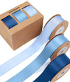 Double Face Functional Satin Ribbon 1" x 30Yd (Navy & Dusty Blue)