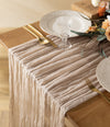 Cheesecloth Table Runner Gauze Boho Rustic 35 x 120 Inches (Beige Nude) - Vitalizart