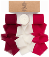 Fringe Chiffon Silk Ribbon 1 1/2 Inch x 21Yd (Burgundy & White) - Vitalizart