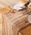 Cheesecloth Table Runner Gauze Boho Rustic 35 x 120 Inches (Light Nude Pink) - Vitalizart