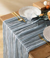 Cheesecloth Table Runner Gauze Boho Rustic 35 x 120 Inches (Dusty Blue) - Vitalizart