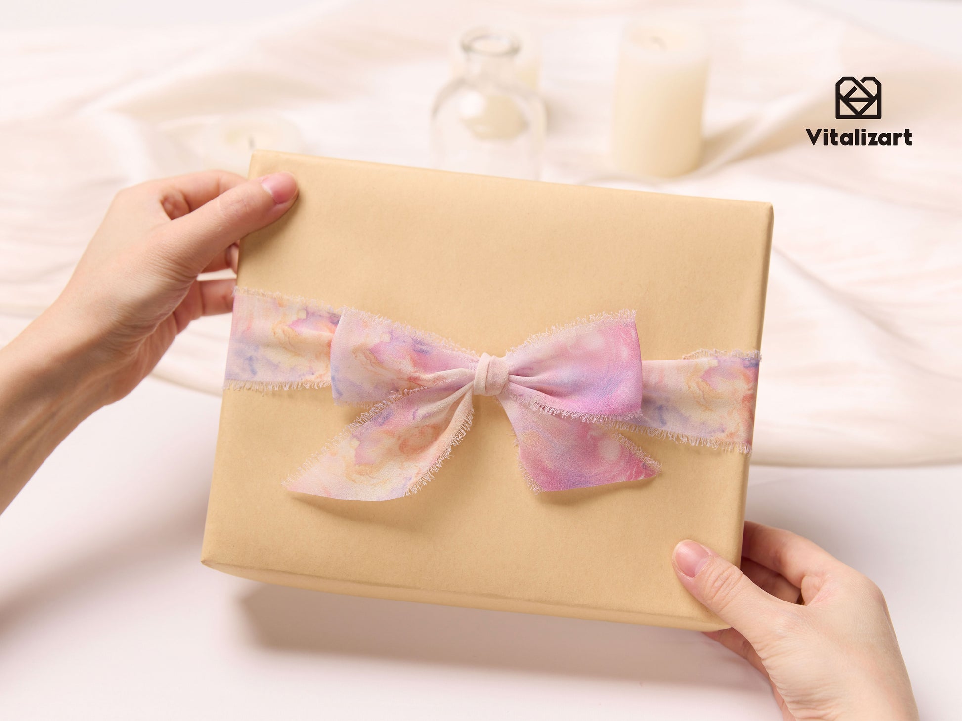 Printed Frayed Ribbon 1 1/2" x 21 Yd (Tie Dye 2) - Vitalizart
