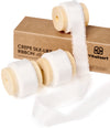 Frayed Fringe Crepe Silk Satin Ribbon 5/8" x 15 Yard (Ivory White) - Vitalizart