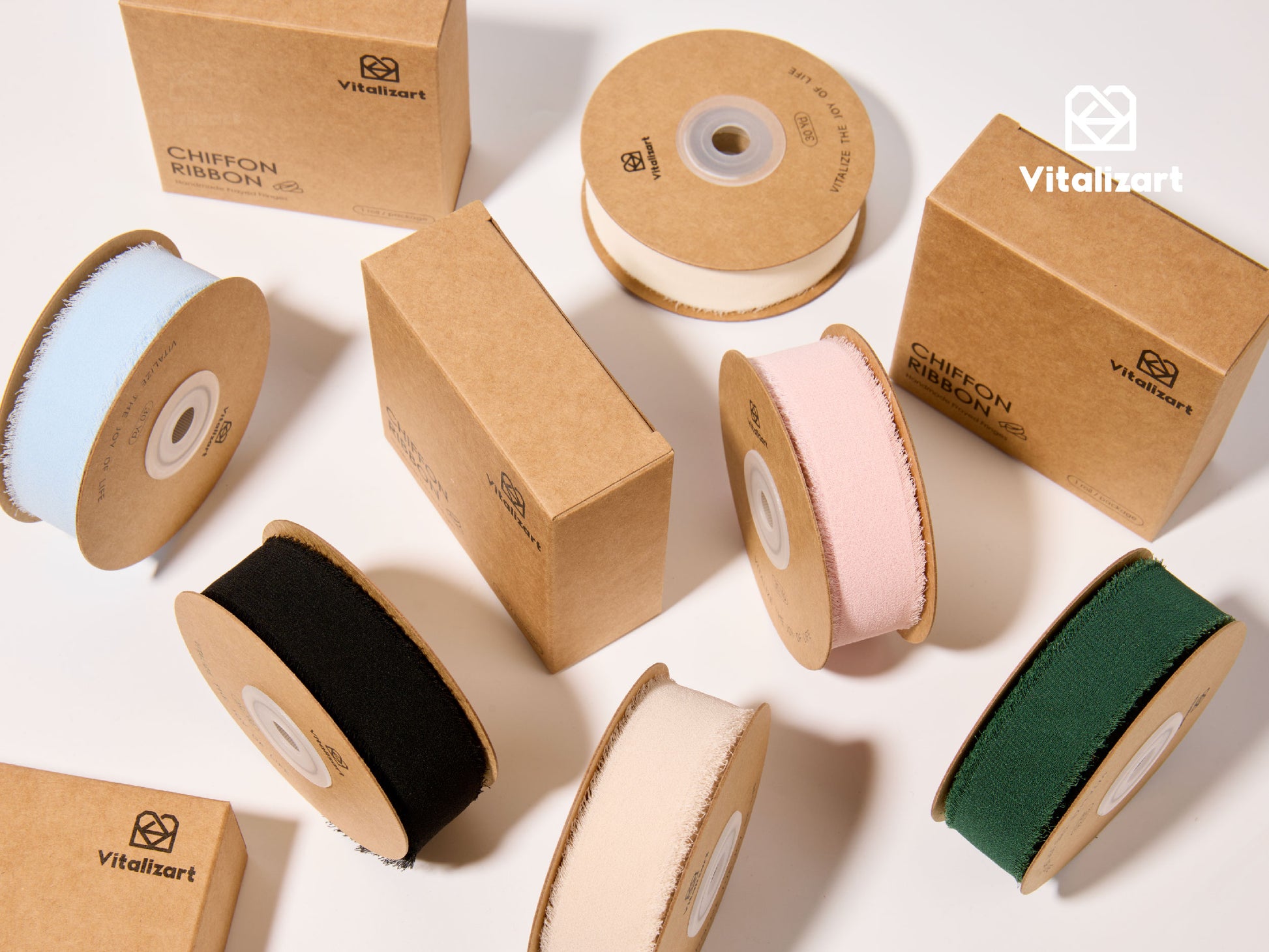 Fringe Chiffon Silk Ribbon 1 Roll 1" x 30 Yd (Black) - Vitalizart