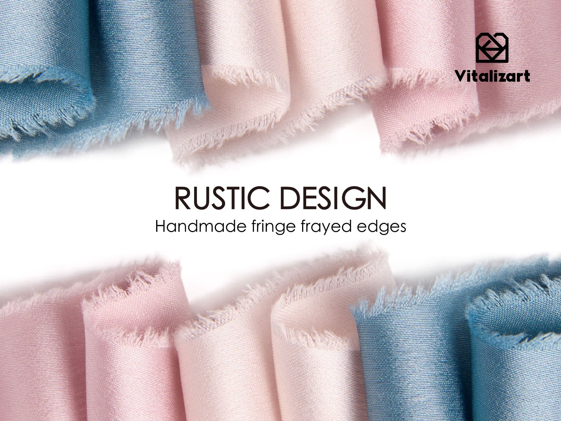 Frayed Fringe Silk Satin Ribbon 1" x 18 Yard (Mixed Colors) - Vitalizart