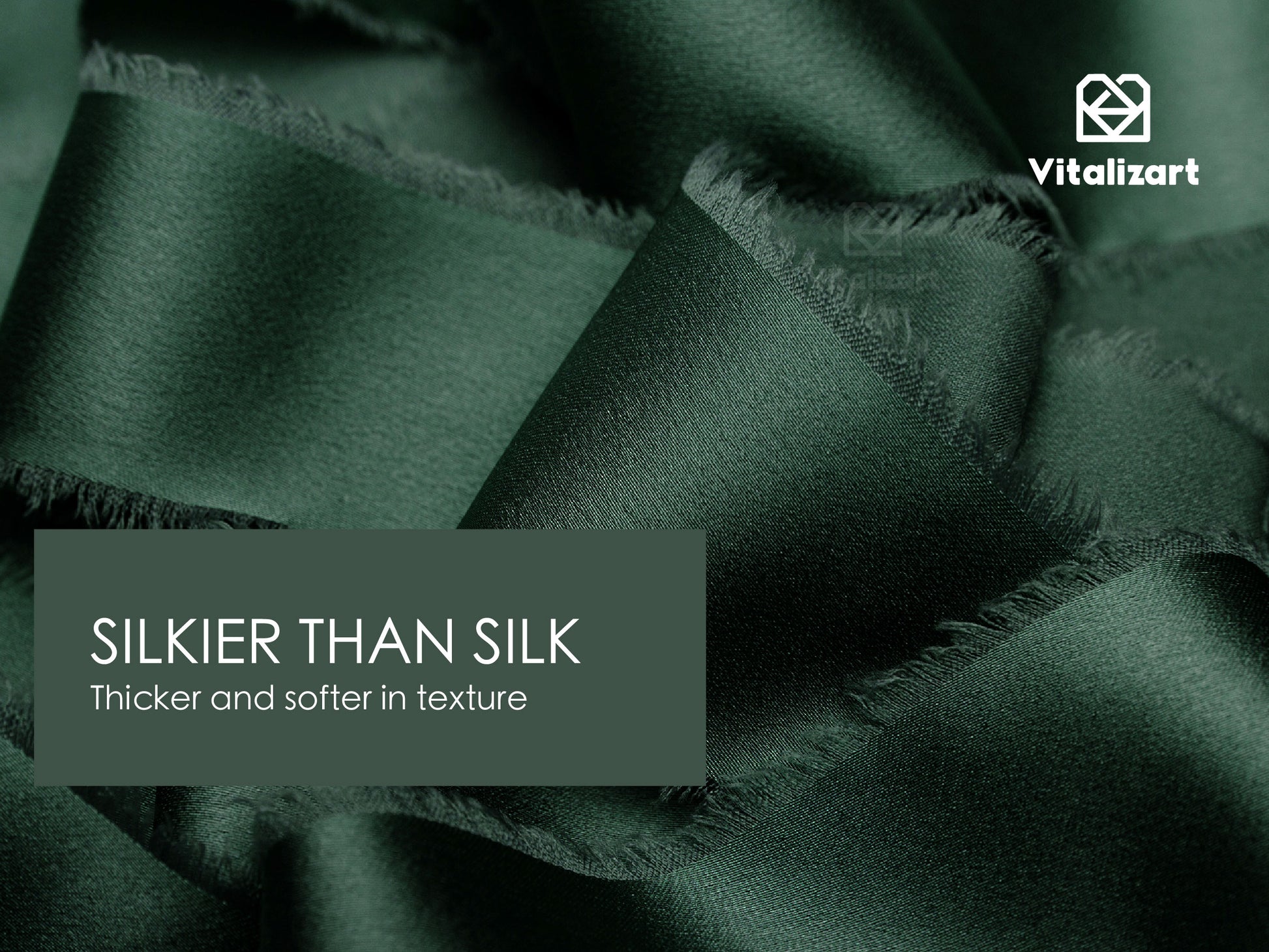 Frayed Fringe Silk Satin Ribbon 1" x 30 Yard (Dark Green) - Vitalizart