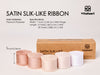 Frayed Fringe Silk Satin Ribbon 1" x 25 Yard (Nude & White) - Vitalizart
