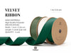 Double Faced Velvet Ribbon Set 1" x 15 Yd (Dark Green & White) - Vitalizart