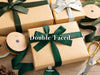 Double Faced Velvet Ribbon Set 1" x 15 Yd (Dark Green & White) - Vitalizart
