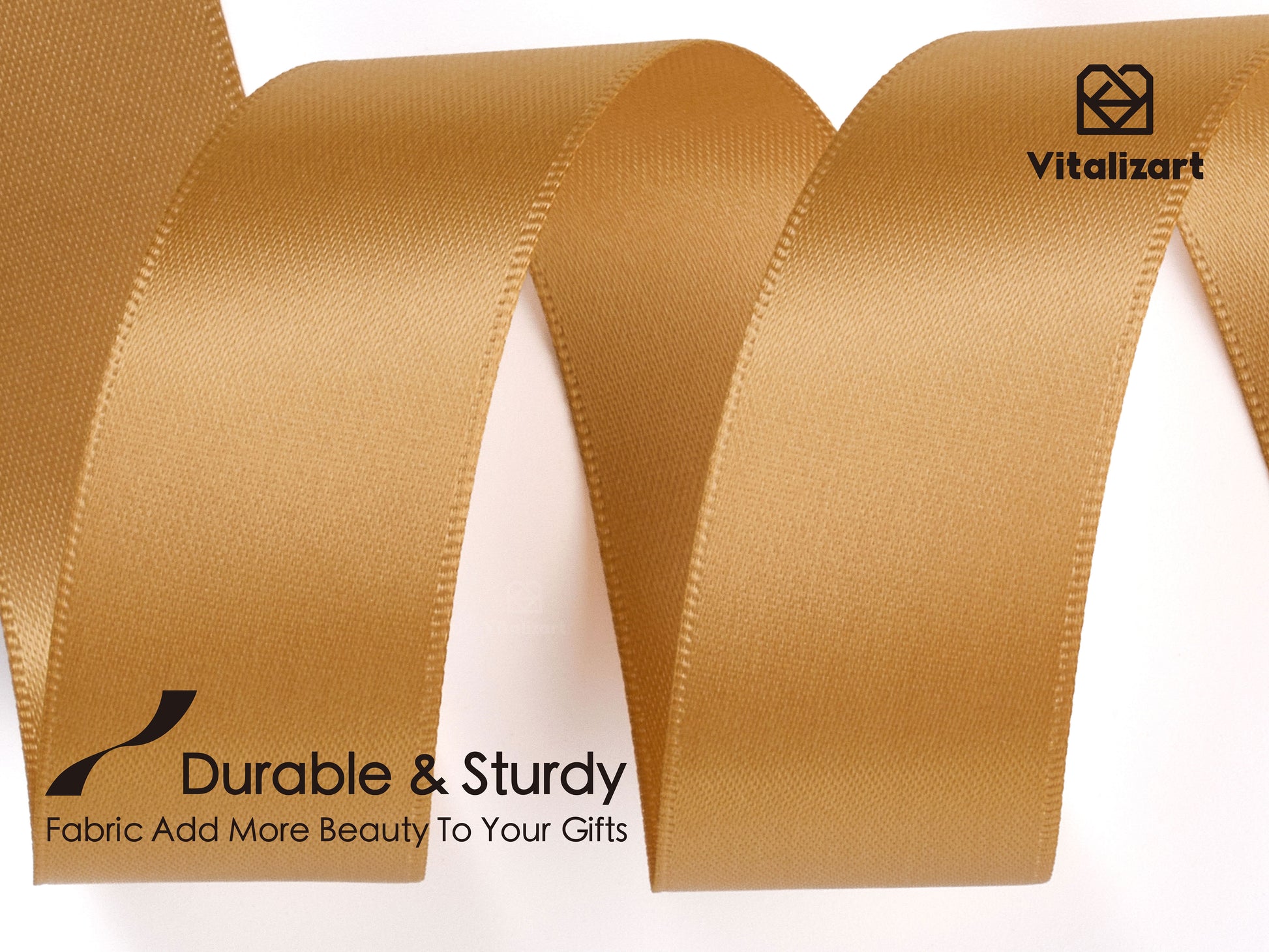 Double Face Functional Satin Ribbon 1" x 25Yd (Gold) - Vitalizart