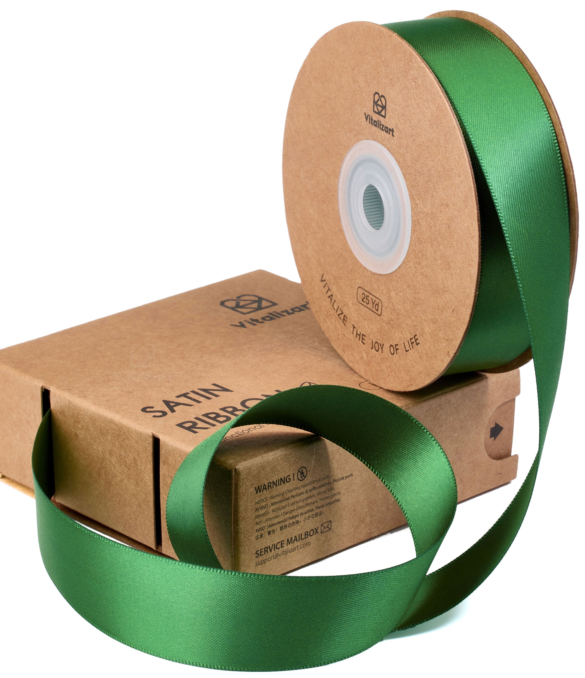 Double Face Functional Satin Ribbon 1" x 25Yd (Green) - Vitalizart