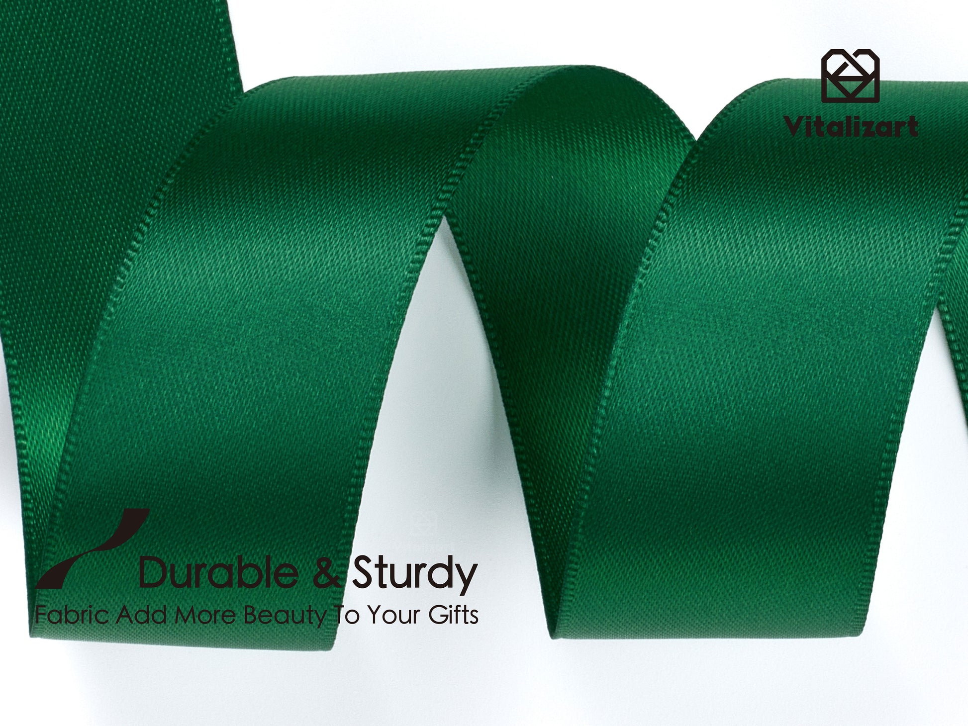 Double Face Functional Satin Ribbon 1" x 25Yd (Green) - Vitalizart