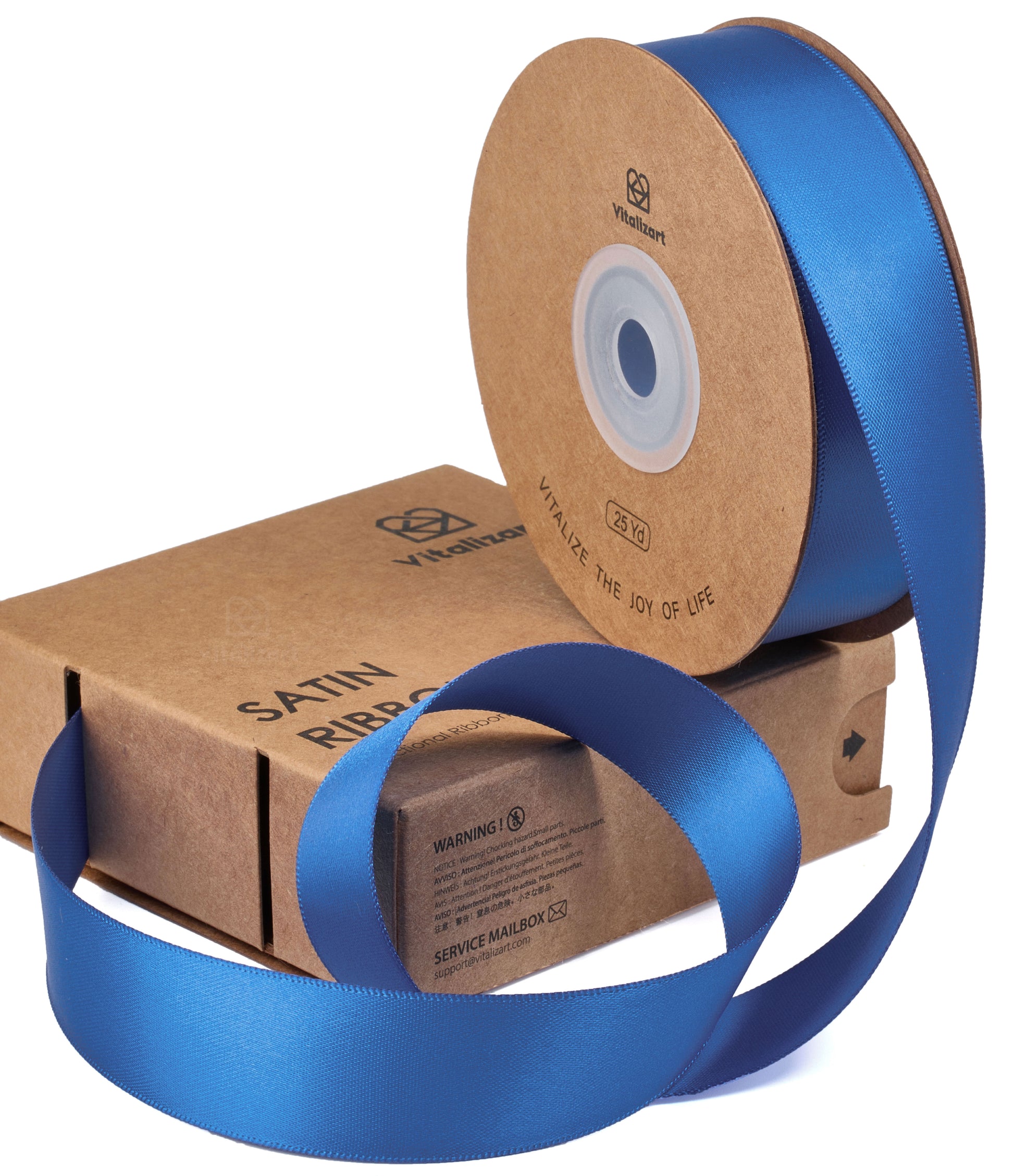 Double Face Functional Satin Ribbon 1" x 25Yd (Blue) - Vitalizart