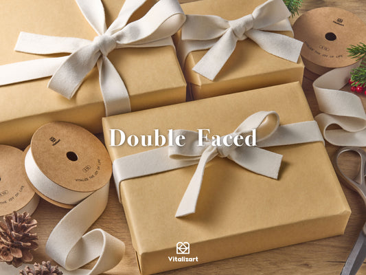 Double Faced Velvet Ribbon Set 1" x 15 Yd (Cream Ivory)(White)