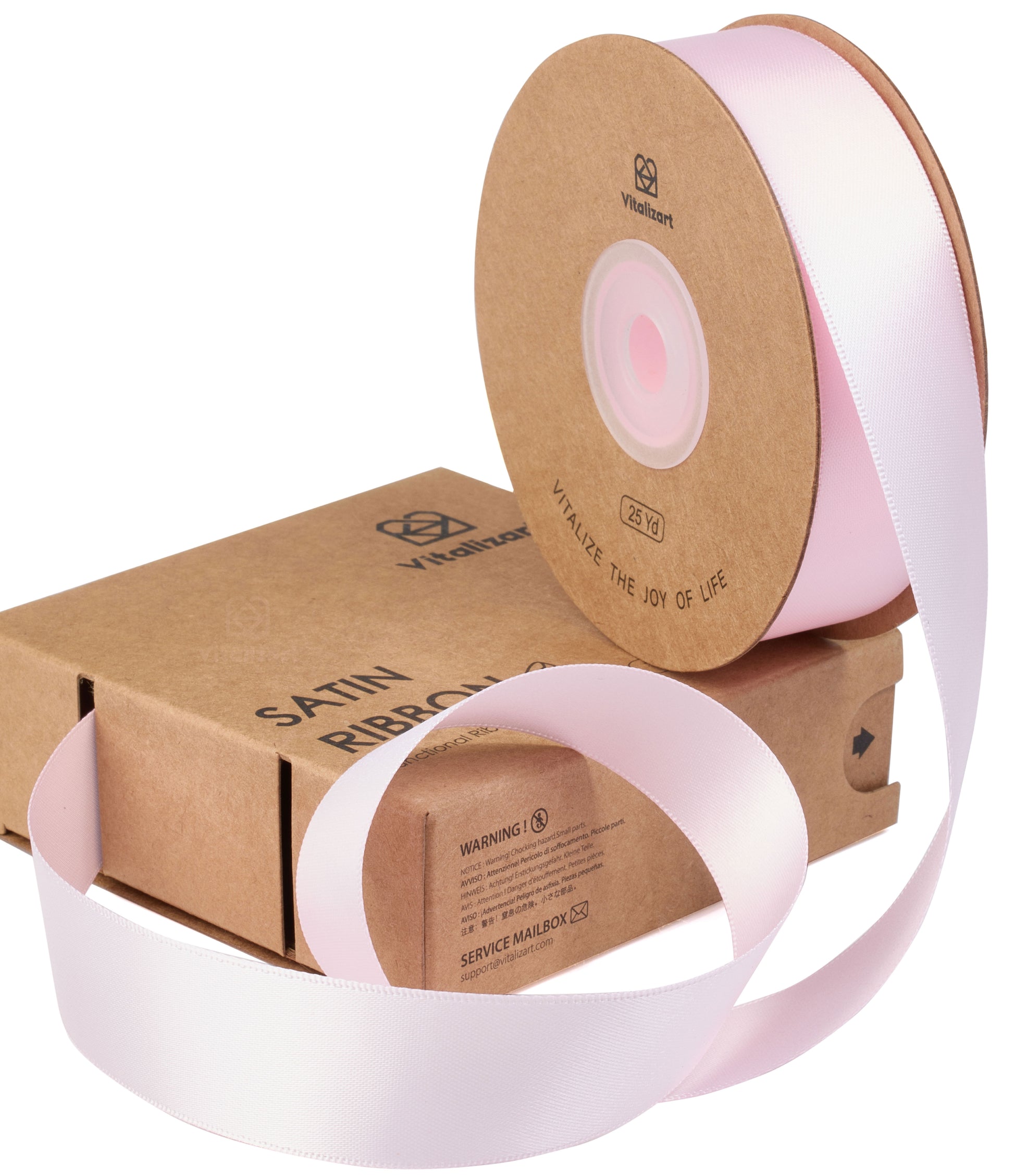 Double Face Functional Satin Ribbon 1" x 25Yd (Light Pink) - Vitalizart