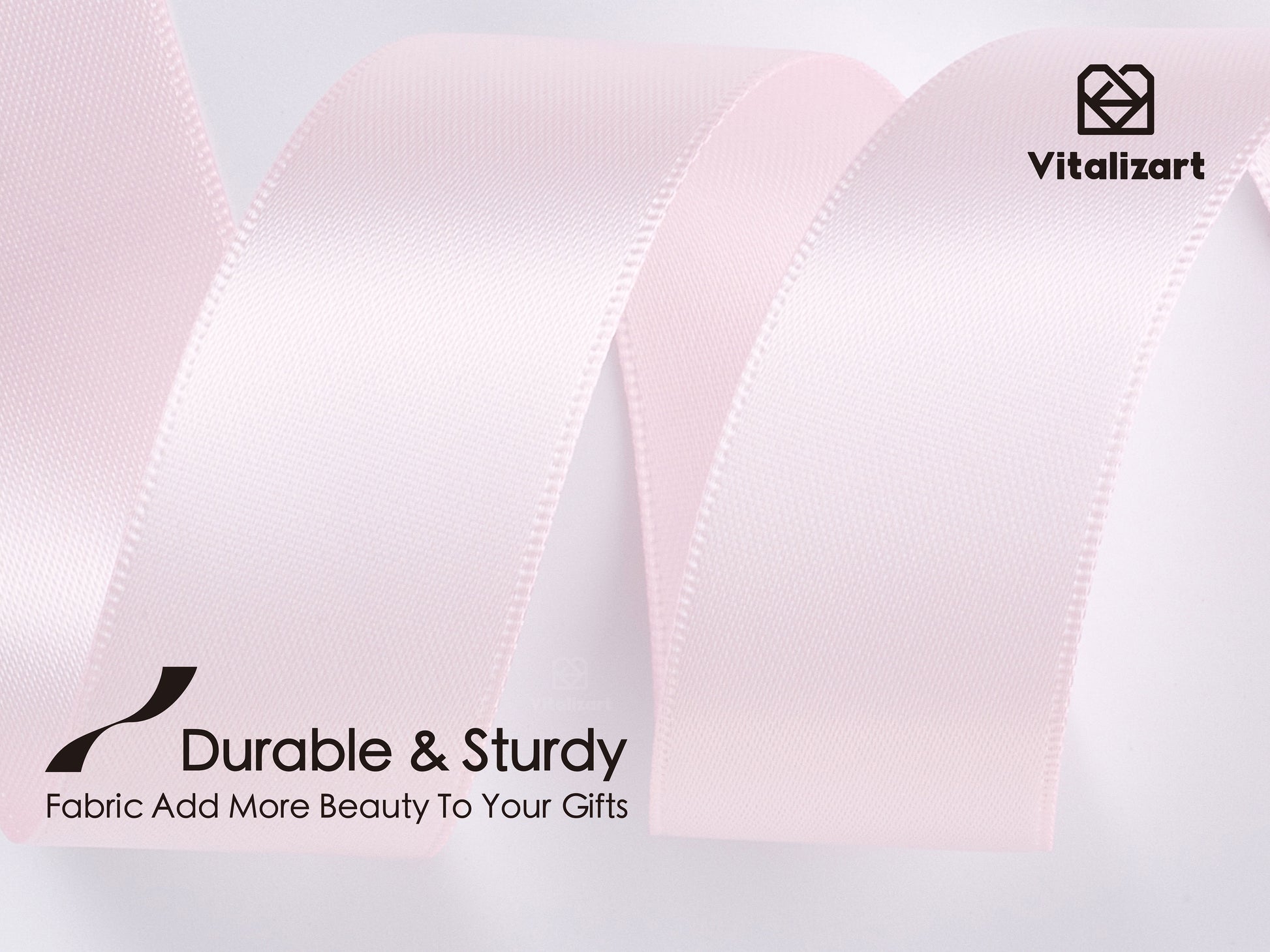 Double Face Functional Satin Ribbon 1" x 25Yd (Light Pink) - Vitalizart