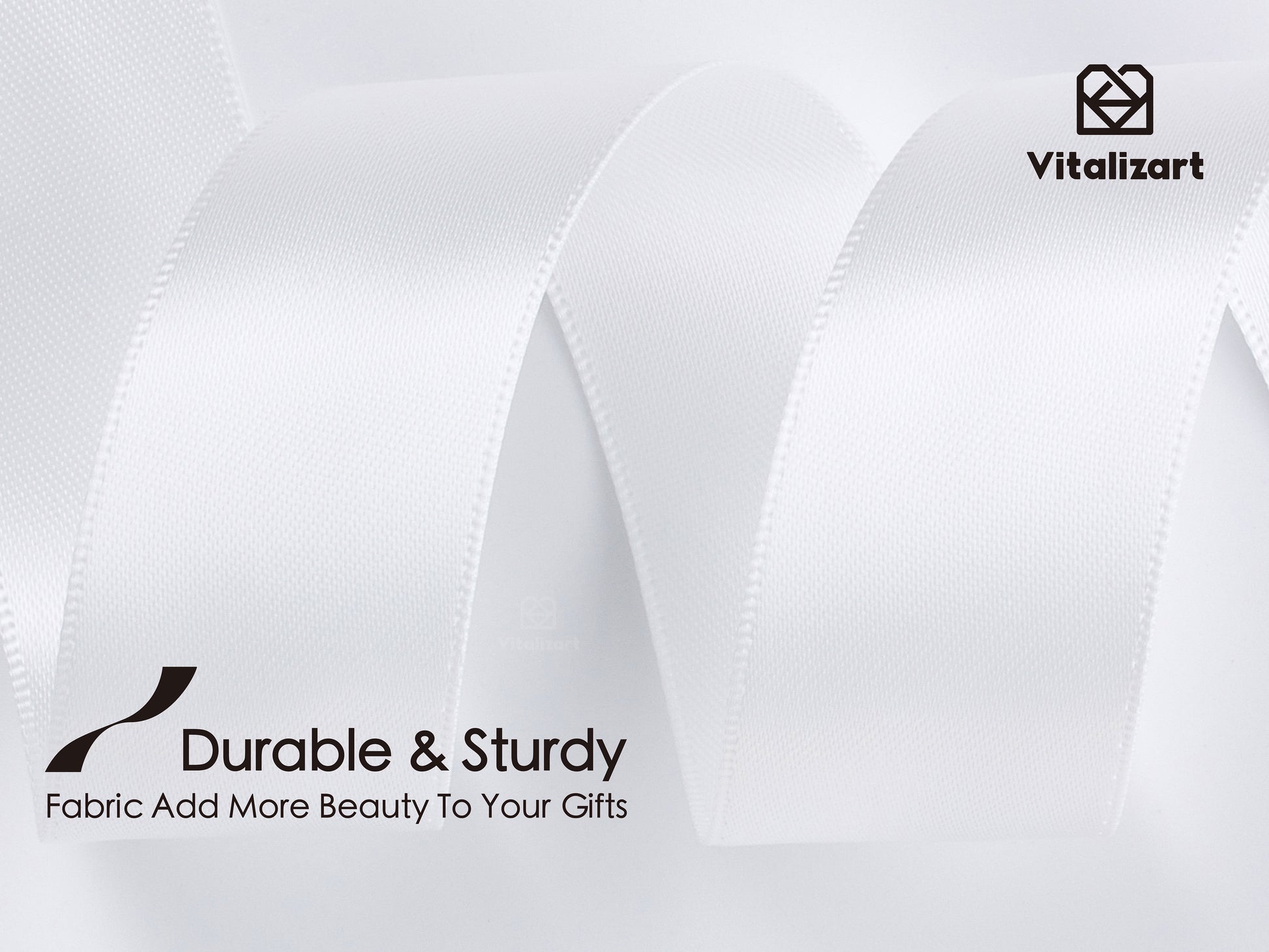 Double Face Functional Satin Ribbon 1" x 25Yd (Off White) - Vitalizart