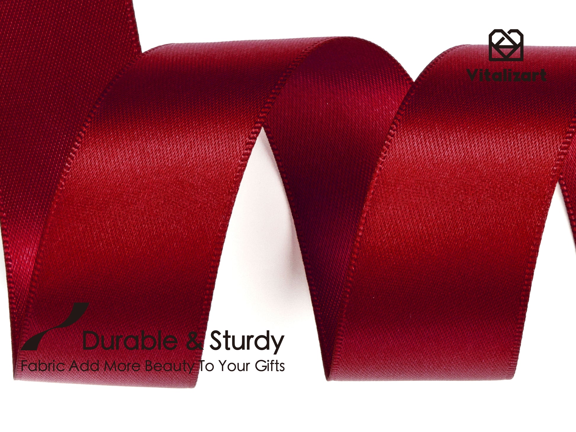 Double Face Functional Satin Ribbon 1" x 25Yd (Red) - Vitalizart