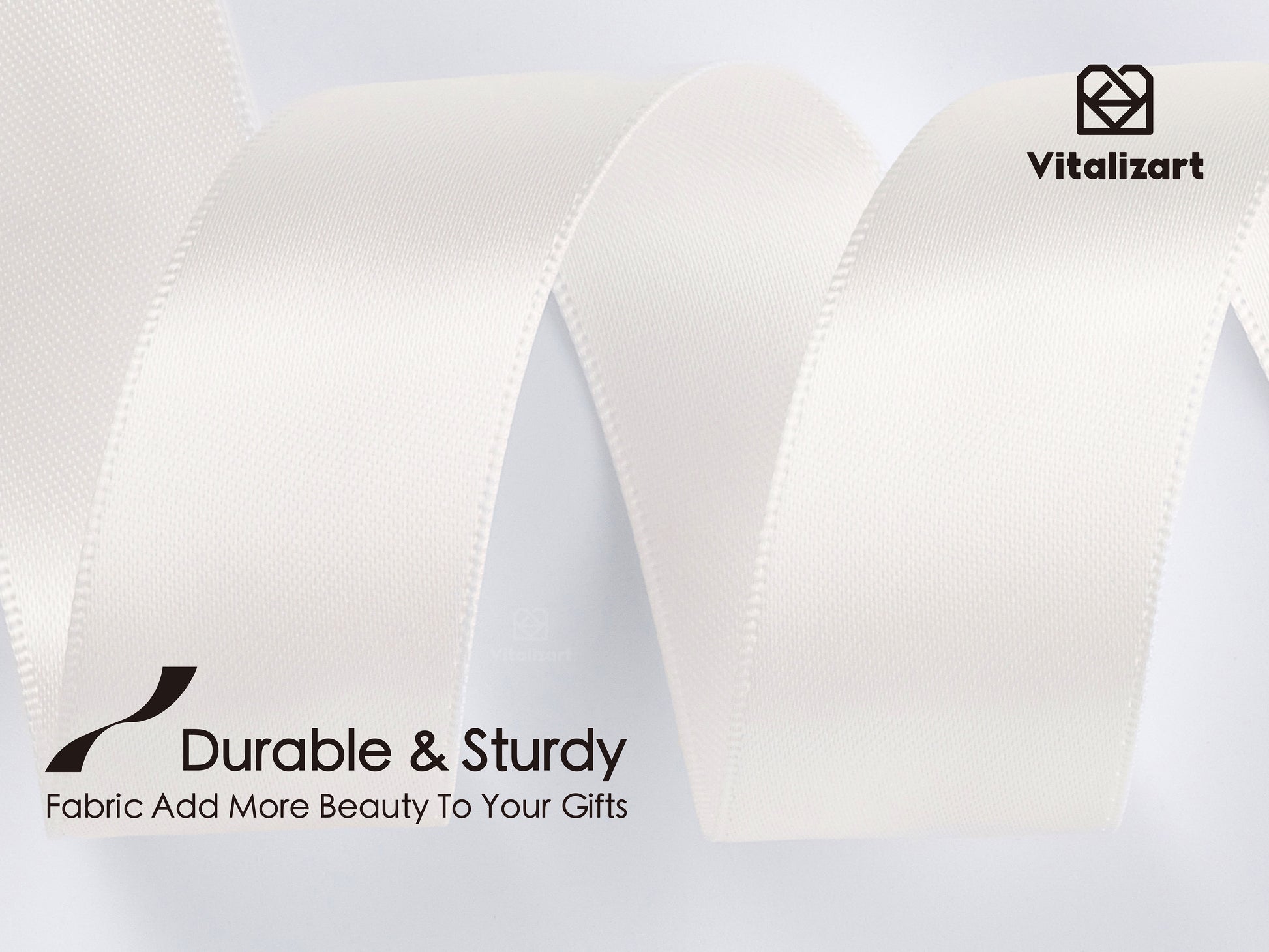 Double Face Functional Satin Ribbon 1" x 25Yd (Cream) - Vitalizart