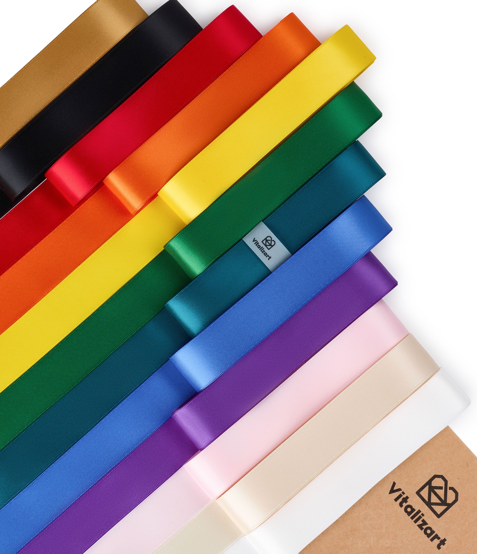 Double Face Satin Ribbon 1" x 36Yd (Rainbow Ribbon 36Yd) - Vitalizart
