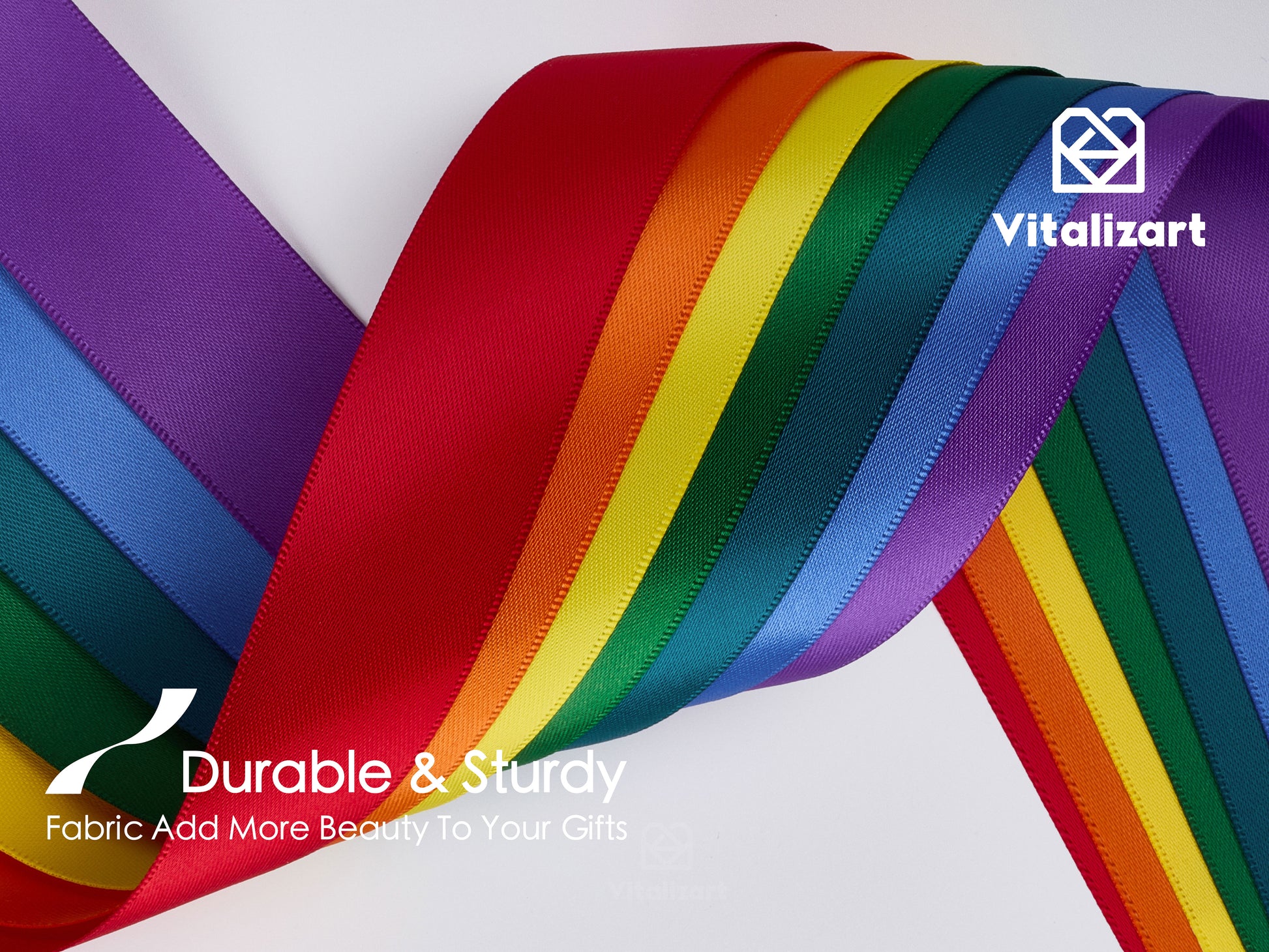 Double Face Satin Ribbon 1" x 36Yd (Rainbow Ribbon 36Yd) - Vitalizart