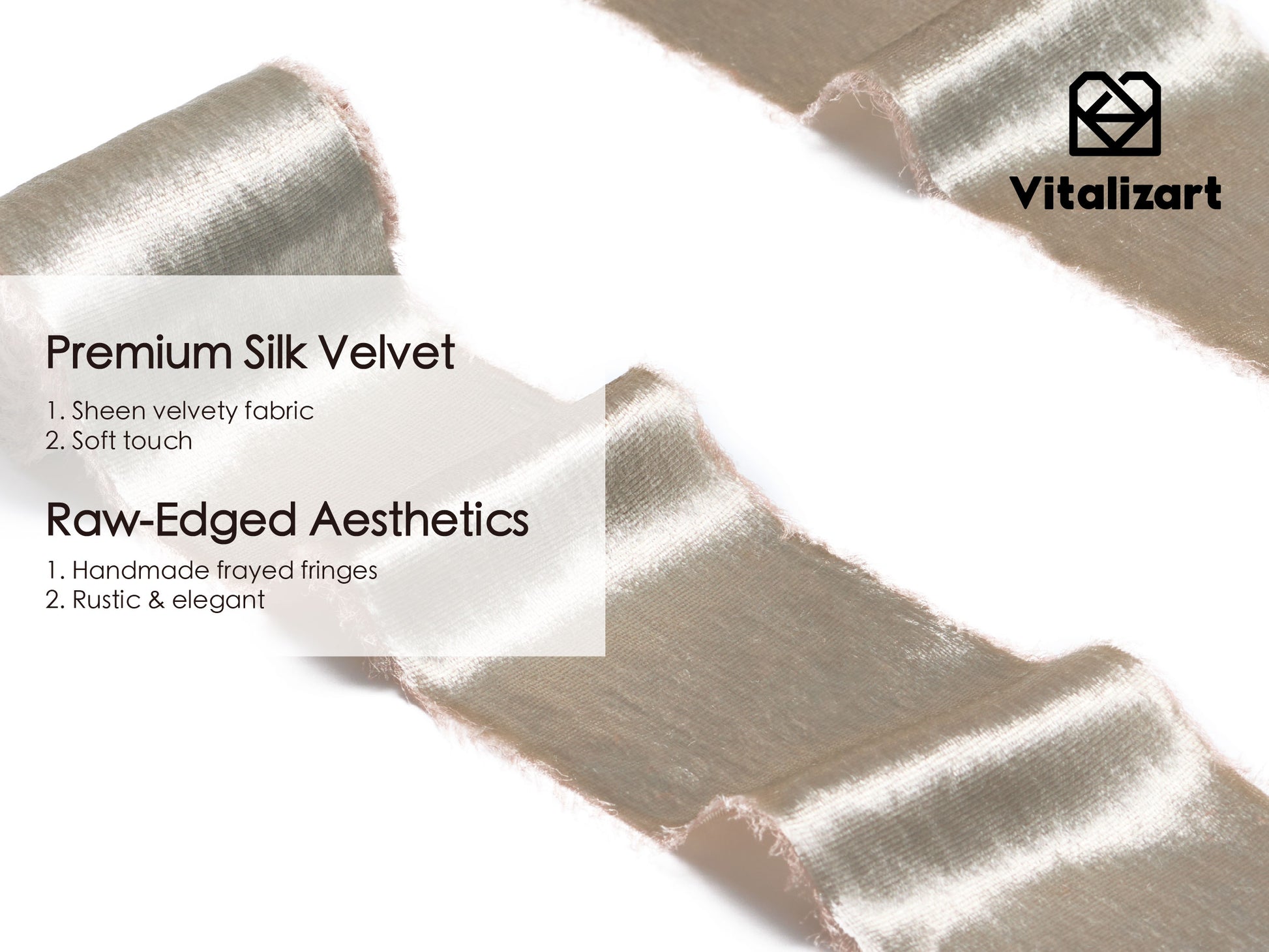 Frayed Edges Glossy Velvet Ribbon For Christmas 2.5"x 5YD (Brown) - Vitalizart