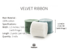 Frayed Fringe Velvet Ribbon 1.5" x 6 Yd (Ivory & Dusty Green & Dusty Blue) - Vitalizart