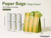 Mixed-Color Striped Paper Gift Bags with Ribbon Handles — Set of 10