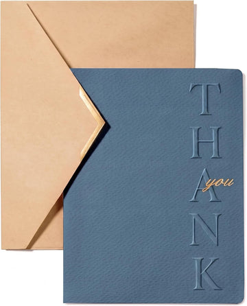 Vitalizart Thank You Cards with Envelopes, 16 Pcs, Thick Textured Cardstock, Dusty Sage Embossed Foil-Stamped Blank Cards for Business & Special Occasions