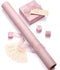 Vitalizart White Wrapping Paper Set, 17" x 197" Foil Gift Wrap with Ribbons & Tags-Pink Paper & Pink Ribbon