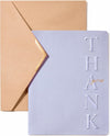 Vitalizart Thank You Cards with Envelopes, 16 Pcs, Thick Textured Cardstock, Pale Gray Embossed Foil-Stamped Blank Cards for Business & Special Occasions