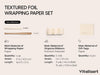 Vitalizart White Wrapping Paper Set, 17" x 197" Foil Gift Wrap with Ribbons & Tags-White Paper & White Ribbon