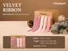 Vitalizart Velvet Ribbon 5/8" x 25 Yd, Christmas Ribbon Set, Rustic Gift Wrapping Ribbon for Crafts, Bows & Holiday Decor (Pink & White)