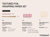 Vitalizart White Wrapping Paper Set, 17" x 197" Foil Gift Wrap with Ribbons & Tags-Pink Paper & Pink Ribbon