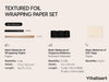 Vitalizart White Wrapping Paper Set, 17" x 197" Foil Gift Wrap with Ribbons & Tags-Black Paper & Black Ribbon