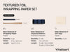 Vitalizart White Wrapping Paper Set, 17" x 197" Foil Gift Wrap with Ribbons & Tags-Blue Paper & Blue Ribbon