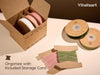 Vitalizart Velvet Ribbon 5/8" x 25 Yd, Christmas Ribbon Set, Rustic Gift Wrapping Ribbon for Crafts, Bows & Holiday Decor (Green & Pink)