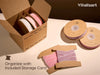 Vitalizart Velvet Ribbon 5/8" x 25 Yd, Christmas Ribbon Set, Rustic Gift Wrapping Ribbon for Crafts, Bows & Holiday Decor (Pink & White)