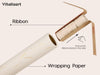 Vitalizart White Wrapping Paper Set, 17" x 197" Foil Gift Wrap with Ribbons & Tags-White Paper & White Ribbon