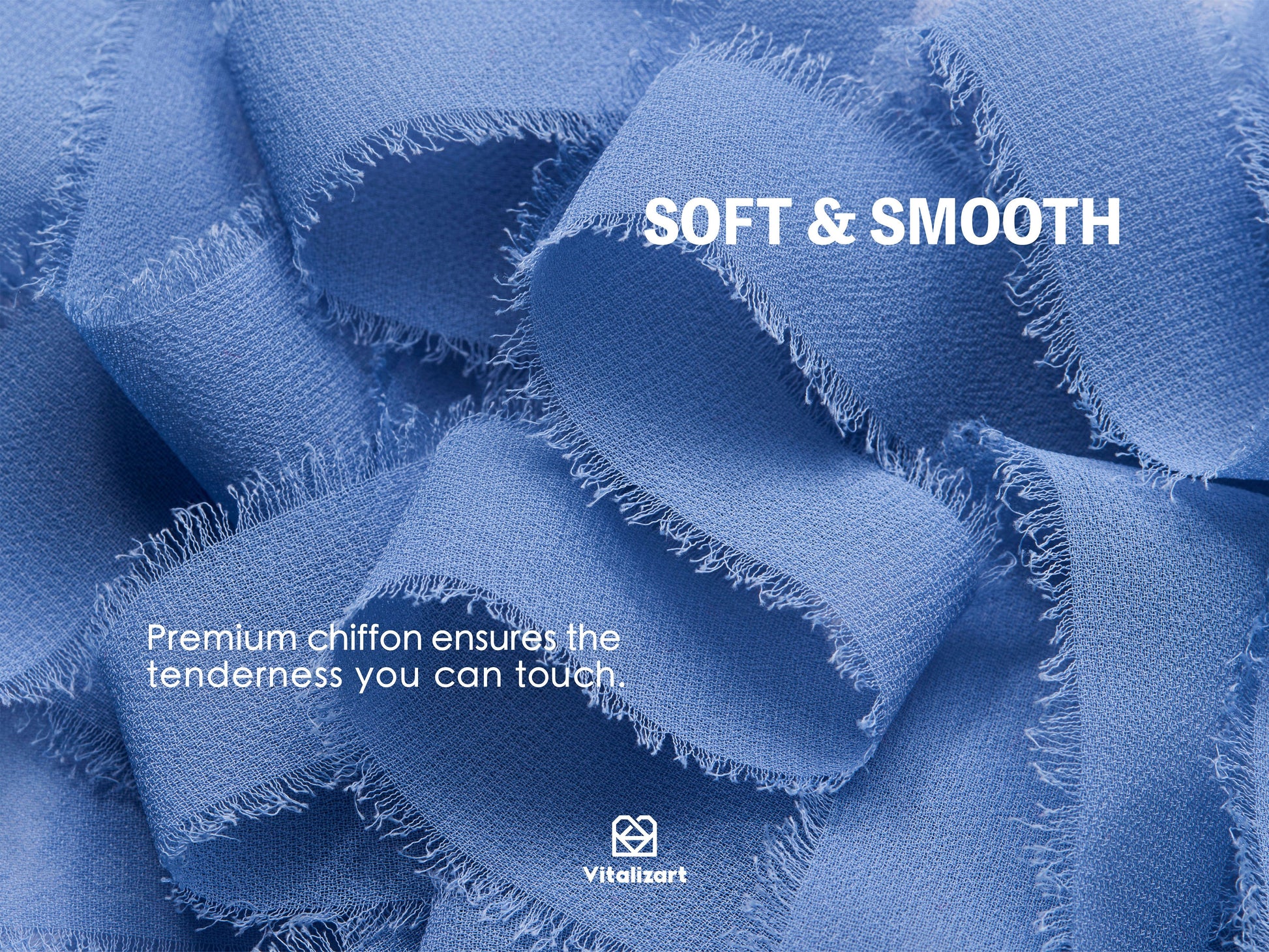 Chiffon Silk Ribbon 1" x 21 Yd (Dusty Blue 2) - Vitalizart