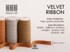 Velvet Ribbon With Wooden Spool 3/8" x 15 Yd (Khaki Terracotta & Nude) - Vitalizart