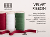 Velvet Ribbon With Wooden Spool 3/8" x 15 Yd (Red Green & White) - Vitalizart