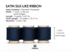 Silk Satin Ribbon With Wooden Spool 1" x 15 Yd (Navy Blue) - Vitalizart