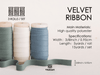 Velvet Ribbon With Wooden Spool 3/8" x 15 Yd (Dusty Blue Ivory & Dusty Green) - Vitalizart