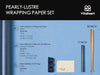 Wrapping Paper Set 17"x197" Pearly - Lustre With Silk Like Satin Ribbon & Gift Tags(Blue Paper & Blue Ribbons) - Vitalizart