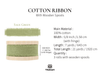 Cotton Ribbon Handmade Fringe 5/8" x 21 Yd (Sage Green) - Vitalizart