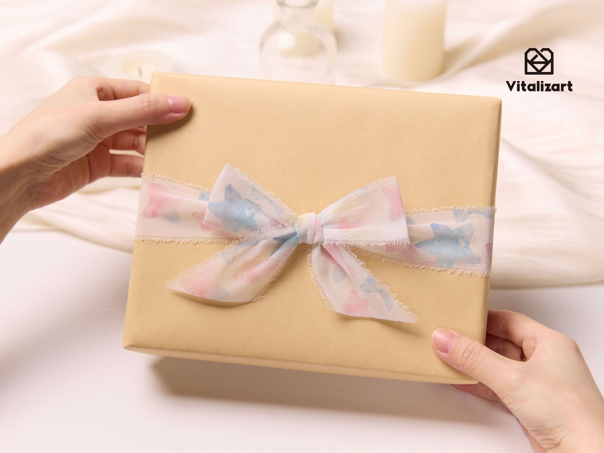 Printed Frayed Ribbon 1 1/2" x 21 Yd (Pattern4) - Vitalizart